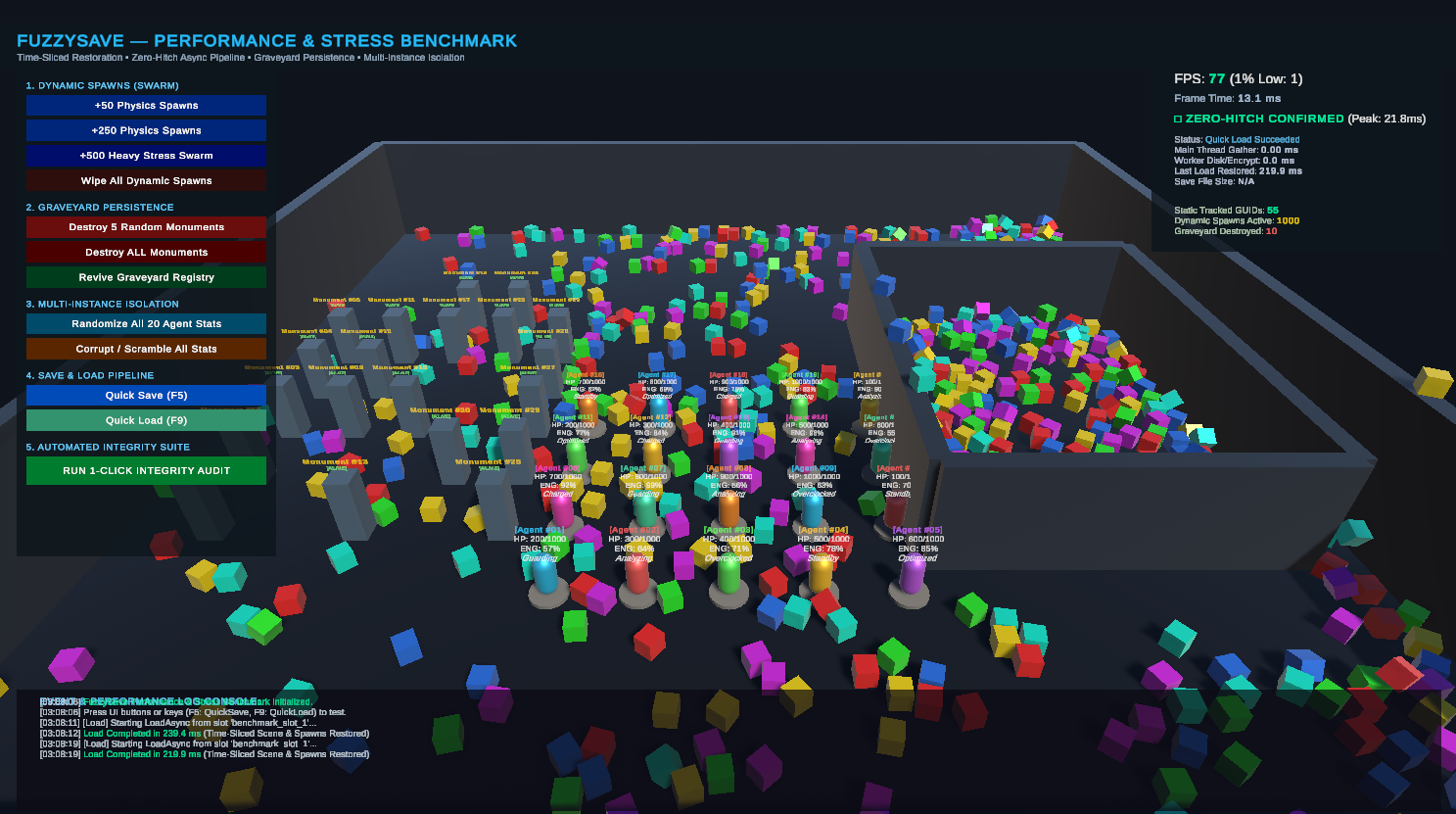 Unity Profiler 60 FPS Async Save